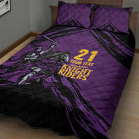 Custom Caribbean Cricket Trinidad and Tobago Cricket Quilt Bed Set TKR Champions 2025 Purple Edition - Wonder Print Shop