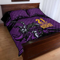 Custom Caribbean Cricket Trinidad and Tobago Cricket Quilt Bed Set TKR Champions 2025 Purple Edition - Wonder Print Shop