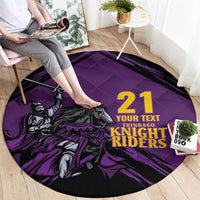 Custom Caribbean Cricket Trinidad and Tobago Cricket Round Carpet TKR Champions 2025 Purple Edition - Wonder Print Shop