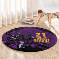 Custom Caribbean Cricket Trinidad and Tobago Cricket Round Carpet TKR Champions 2025 Purple Edition - Wonder Print Shop