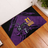 Custom Caribbean Cricket Trinidad and Tobago Cricket Rubber Doormat TKR Champions 2025 Purple Edition - Wonder Print Shop