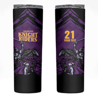 Custom Caribbean Cricket Trinidad and Tobago Cricket Skinny Tumbler TKR Champions 2025 Purple Edition - Wonder Print Shop