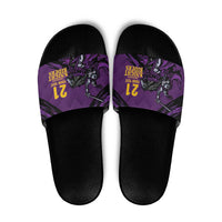 Custom Caribbean Cricket Trinidad and Tobago Cricket Slide Sandals TKR Champions 2025 Purple Edition - Wonder Print Shop