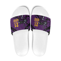 Custom Caribbean Cricket Trinidad and Tobago Cricket Slide Sandals TKR Champions 2025 Purple Edition - Wonder Print Shop
