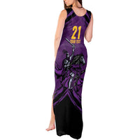 Custom Caribbean Cricket Trinidad and Tobago Cricket Tank Maxi Dress TKR Champions 2025 Purple Edition - Wonder Print Shop