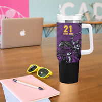 Custom Caribbean Cricket Trinidad and Tobago Cricket Tumbler With Handle TKR Champions 2025 Purple Edition - Wonder Print Shop