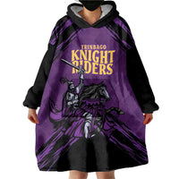 Custom Caribbean Cricket Trinidad and Tobago Cricket Wearable Blanket Hoodie TKR Champions 2025 Purple Edition - Wonder Print Shop