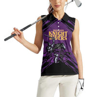 Custom Caribbean Cricket Trinidad and Tobago Cricket Women Sleeveless Polo Shirt TKR Champions 2025 Purple Edition - Wonder Print Shop