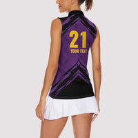 Custom Caribbean Cricket Trinidad and Tobago Cricket Women Sleeveless Polo Shirt TKR Champions 2025 Purple Edition - Wonder Print Shop