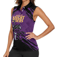 Custom Caribbean Cricket Trinidad and Tobago Cricket Women Sleeveless Polo Shirt TKR Champions 2025 Purple Edition - Wonder Print Shop