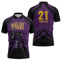 Custom Caribbean Cricket Trinidad and Tobago Cricket Zipper Polo Shirt TKR Champions 2025 Purple Edition - Wonder Print Shop