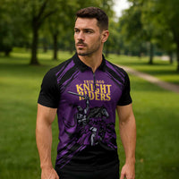 Custom Caribbean Cricket Trinidad and Tobago Cricket Zipper Polo Shirt TKR Champions 2025 Purple Edition - Wonder Print Shop