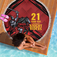 Custom Caribbean Cricket Trinidad and Tobago Cricket Beach Blanket TKR Champions 2025 Red Edition - Wonder Print Shop