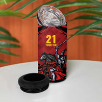 Custom Caribbean Cricket Trinidad and Tobago Cricket 4 in 1 Can Cooler Tumbler TKR Champions 2025 Red Edition - Wonder Print Shop