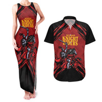 Custom Caribbean Cricket Trinidad and Tobago Cricket Couples Matching Tank Maxi Dress and Hawaiian Shirt TKR Champions 2025 Red Edition - Wonder Print Shop