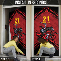 Custom Caribbean Cricket Trinidad and Tobago Cricket Door Cover TKR Champions 2025 Red Edition - Wonder Print Shop