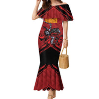 Custom Caribbean Cricket Trinidad and Tobago Cricket Family Matching Mermaid Dress and Hawaiian Shirt TKR Champions 2025 Red Edition - Wonder Print Shop