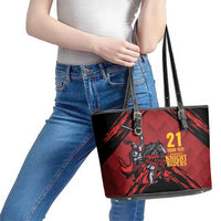 Custom Caribbean Cricket Trinidad and Tobago Cricket Leather Tote Bag TKR Champions 2025 Red Edition - Wonder Print Shop