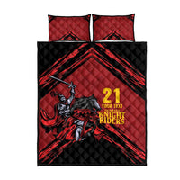Custom Caribbean Cricket Trinidad and Tobago Cricket Quilt Bed Set TKR Champions 2025 Red Edition - Wonder Print Shop