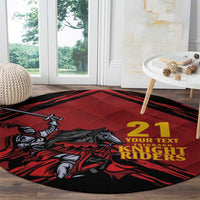 Custom Caribbean Cricket Trinidad and Tobago Cricket Round Carpet TKR Champions 2025 Red Edition - Wonder Print Shop