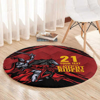 Custom Caribbean Cricket Trinidad and Tobago Cricket Round Carpet TKR Champions 2025 Red Edition - Wonder Print Shop
