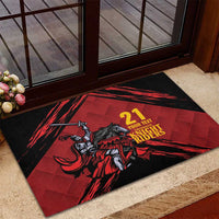 Custom Caribbean Cricket Trinidad and Tobago Cricket Rubber Doormat TKR Champions 2025 Red Edition - Wonder Print Shop