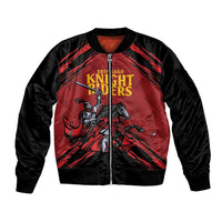 Custom Caribbean Cricket Trinidad and Tobago Cricket Sleeve Zip Bomber Jacket TKR Champions 2025 Red Edition - Wonder Print Shop