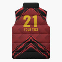 Custom Caribbean Cricket Trinidad and Tobago Cricket Sleeveless Puffer Jacket TKR Champions 2025 Red Edition - Wonder Print Shop