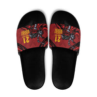 Custom Caribbean Cricket Trinidad and Tobago Cricket Slide Sandals TKR Champions 2025 Red Edition - Wonder Print Shop