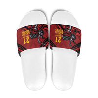 Custom Caribbean Cricket Trinidad and Tobago Cricket Slide Sandals TKR Champions 2025 Red Edition - Wonder Print Shop