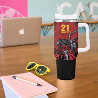 Custom Caribbean Cricket Trinidad and Tobago Cricket Tumbler With Handle TKR Champions 2025 Red Edition - Wonder Print Shop