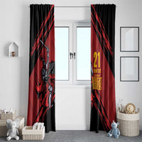 Custom Caribbean Cricket Trinidad and Tobago Cricket Window Curtain TKR Champions 2025 Red Edition - Wonder Print Shop