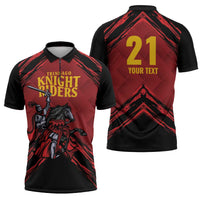 Custom Caribbean Cricket Trinidad and Tobago Cricket Zipper Polo Shirt TKR Champions 2025 Red Edition - Wonder Print Shop