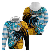 Personalised Argentina Hoodie Los Pumas and Sol de Mayo Ceibo Flowers - Wonder Print Shop