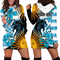 Personalised Argentina Hoodie Dress Los Pumas and Sol de Mayo Ceibo Flowers - Wonder Print Shop