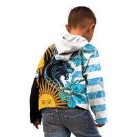 Personalised Argentina Kid Hoodie Los Pumas and Sol de Mayo Ceibo Flowers - Wonder Print Shop