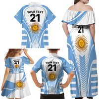 Custom Argentina Rugby Family Matching Off Shoulder Maxi Dress and Hawaiian Shirt World Cup 2023 Los Pumas Go Champion LT9 - Wonder Print Shop