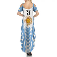 Custom Argentina Rugby Summer Maxi Dress World Cup 2023 Los Pumas Go Champion - Wonder Print Shop