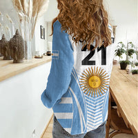 Custom Argentina Rugby Women Casual Shirt World Cup 2023 Los Pumas Go Champion - Wonder Print Shop