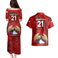 Custom Chile Rugby Couples Matching Puletasi Dress and Hawaiian Shirt Los Condores Mascot with Bellflower World Cup 2023 LT9 - Wonder Print Shop