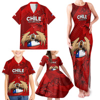 Custom Chile Rugby Family Matching Tank Maxi Dress and Hawaiian Shirt Los Condores Mascot with Bellflower World Cup 2023 - Wonder Print Shop