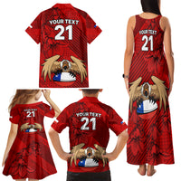 Custom Chile Rugby Family Matching Tank Maxi Dress and Hawaiian Shirt Los Condores Mascot with Bellflower World Cup 2023 - Wonder Print Shop