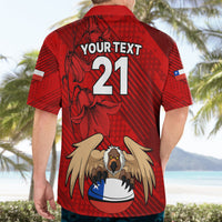 Custom Chile Rugby Hawaiian Shirt Los Condores Mascot with Bellflower World Cup 2023 - Wonder Print Shop