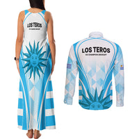Uruguay Rugby Couples Matching Tank Maxi Dress and Long Sleeve Button Shirts World Cup 2023 Go Los Teros LT9 - Wonder Print Shop