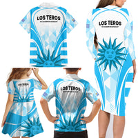 Uruguay Rugby Family Matching Long Sleeve Bodycon Dress and Hawaiian Shirt World Cup 2023 Go Los Teros LT9 - Wonder Print Shop