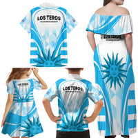 Uruguay Rugby Family Matching Off Shoulder Maxi Dress and Hawaiian Shirt World Cup 2023 Go Los Teros LT9 - Wonder Print Shop