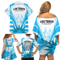 Uruguay Rugby Family Matching Off Shoulder Short Dress and Hawaiian Shirt World Cup 2023 Go Los Teros LT9 - Wonder Print Shop
