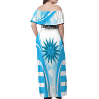 Uruguay Rugby Off Shoulder Maxi Dress World Cup 2023 Go Los Teros - Wonder Print Shop