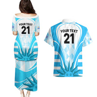 Custom Uruguay Rugby Couples Matching Puletasi Dress and Hawaiian Shirt World Cup 2023 Go Los Teros LT9 - Wonder Print Shop