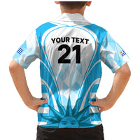 Custom Uruguay Rugby Family Matching Mermaid Dress and Hawaiian Shirt World Cup 2023 Go Los Teros LT9 - Wonder Print Shop